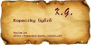 Kopeczky Győző névjegykártya